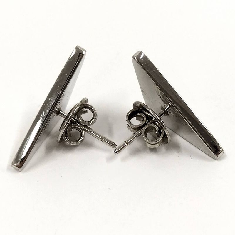 Prada Earrings Logo Plate Sv925 Silver 925 Silver