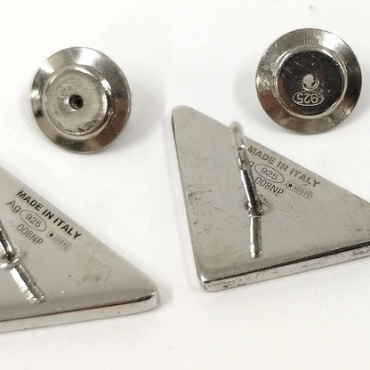 Prada Earrings Logo Plate Sv925 Silver 925 Silver