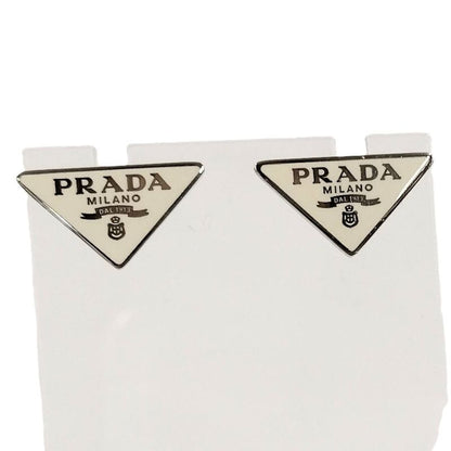 Prada Earrings Logo Plate Sv925 Silver 925 Silver