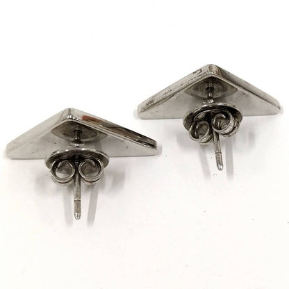 Prada Earrings Logo Plate Sv925 Silver 925 Silver
