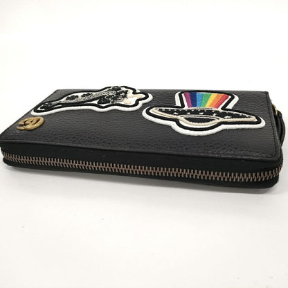 Gucci Round Zipper Long Wallet GG Marmont Ufo Leather Black 474584