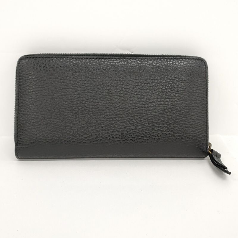 Gucci Round Zipper Long Wallet GG Marmont Ufo Leather Black 474584