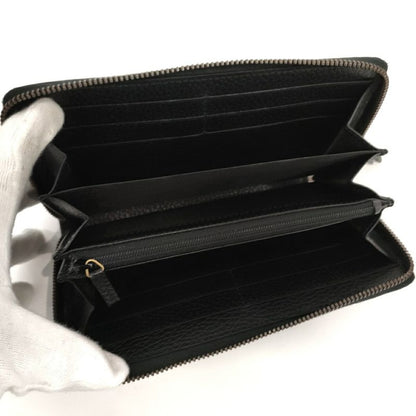 Gucci Round Zipper Long Wallet GG Marmont Ufo Leather Black 474584