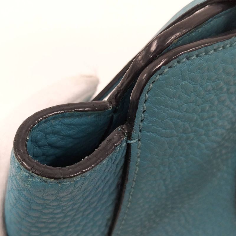 Prada Vittero Tote Bag Leather Light Blue