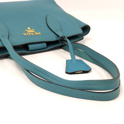 Prada Vittero Tote Bag Leather Light Blue