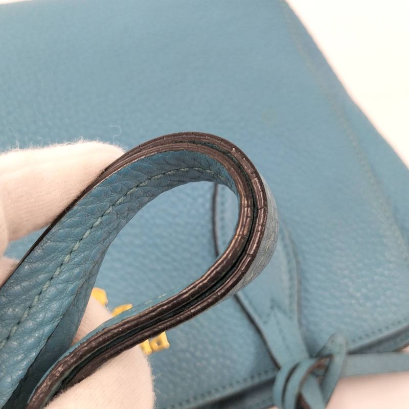 Prada Vittero Tote Bag Leather Light Blue