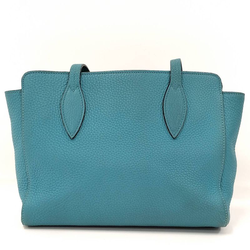 Prada Vittero Tote Bag Leather Light Blue