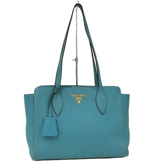 Prada Vittero Tote Bag Leather Light Blue