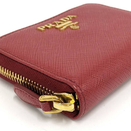 Prada Compact Wallet Coin Case Leather Red 1mm (0.04in)268