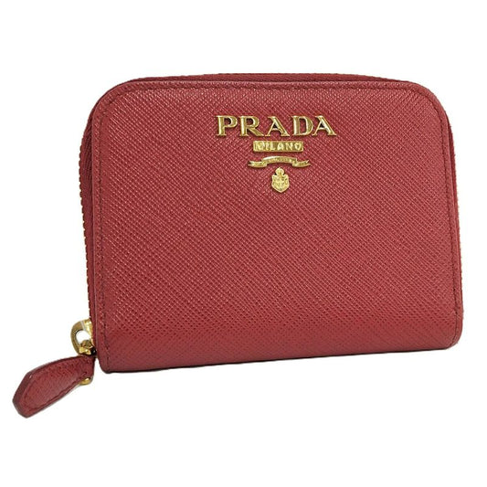 Prada Compact Wallet Coin Case Leather Red 1mm (0.04in)268