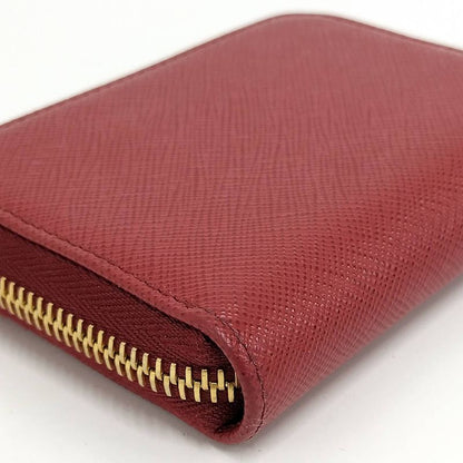 Prada Compact Wallet Coin Case Leather Red 1mm (0.04in)268