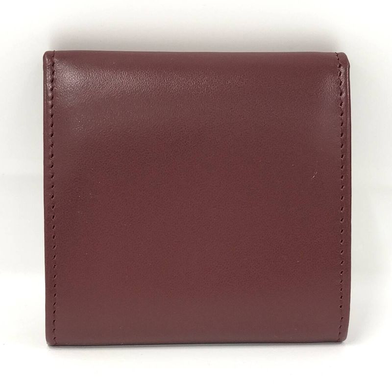 Cartier Bifold Wallet Coin Case Must Line Leather Bordeaux L3000464