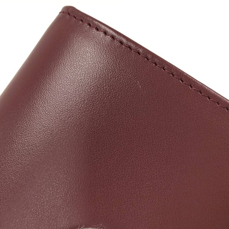 Cartier Bifold Wallet Coin Case Must Line Leather Bordeaux L3000464