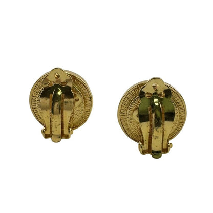 Chanel 1984 Pearl Earrings Gold Ladies