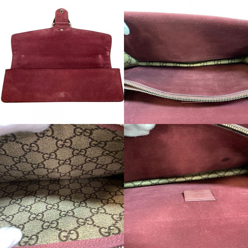 Gucci 400249 Chain GG Supreme Dionysus Shoulder Bag Beige Women