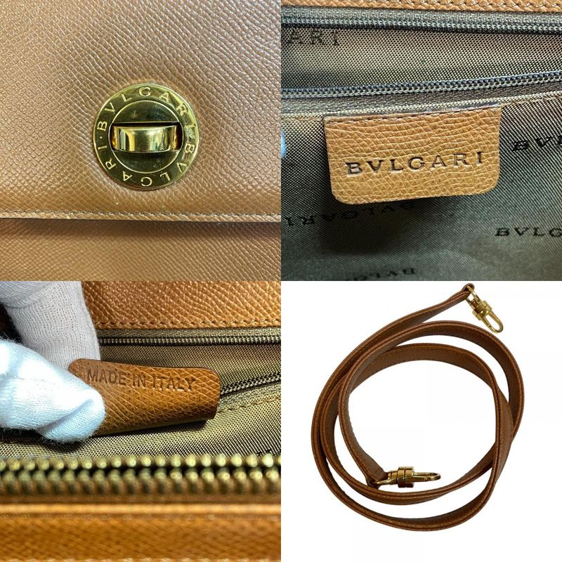 Bvlgari 2way Turnlock Bvlgari Handbag Brown Women