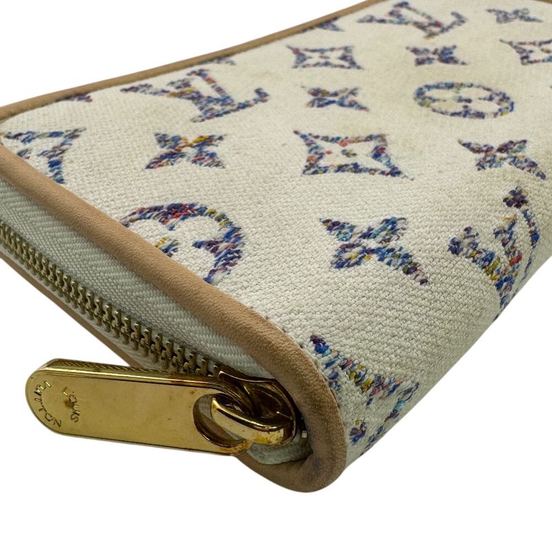 Louis Vuitton M83456 Round Zipper Zippy Wallet Long Wallet White Ladies