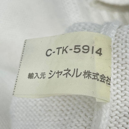 Chanel T-Shirt Knit Coco Mark Gold Button White