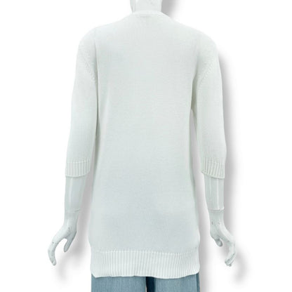 Chanel T-Shirt Knit Coco Mark Gold Button White