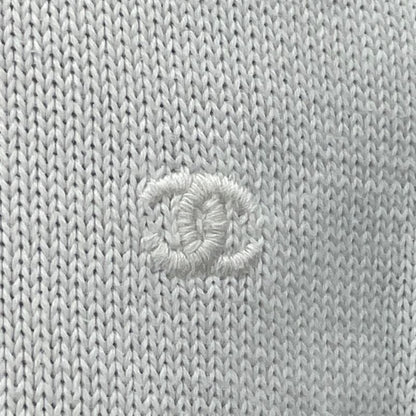 Chanel T-Shirt Knit Coco Mark Gold Button White
