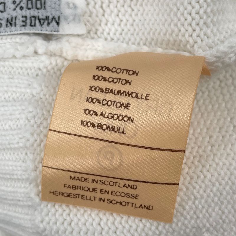 Chanel T-Shirt Knit Coco Mark Gold Button White