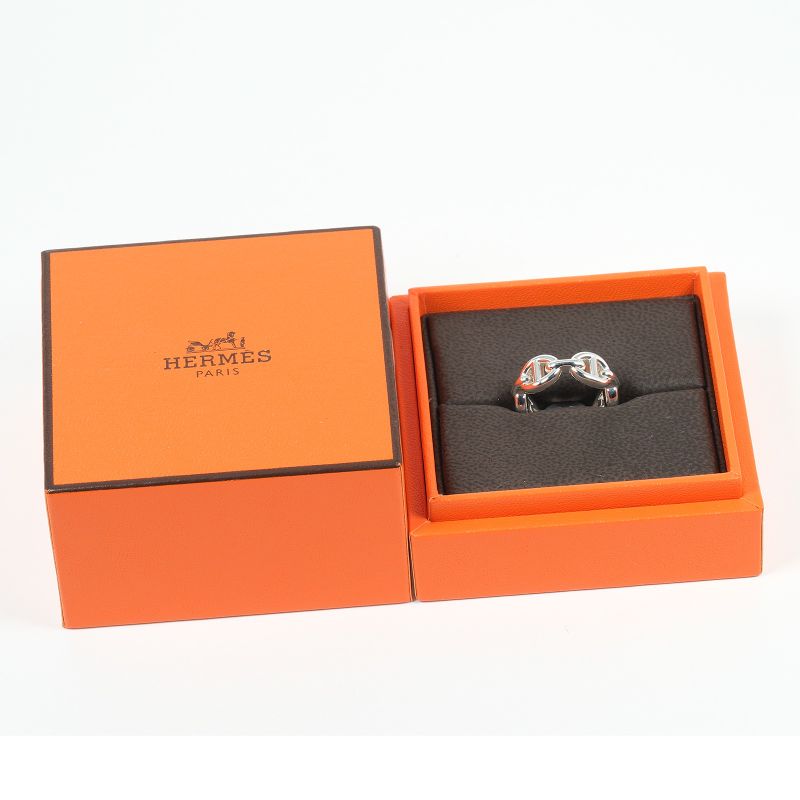 Hermes Chaine D'ancre Anchene PM Silver 925 Size 8 Ladies 5.4g Ring