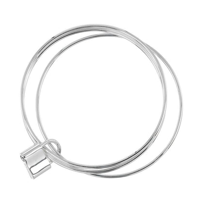 Tiffany & Co 1837 Cadenas Charm 3strand Silver 925 Ladies 26.9g Bangle