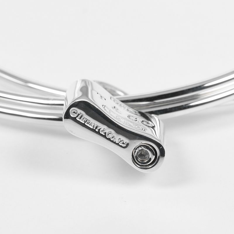 Tiffany & Co 1837 Cadenas Charm 3strand Silver 925 Ladies 26.9g Bangle