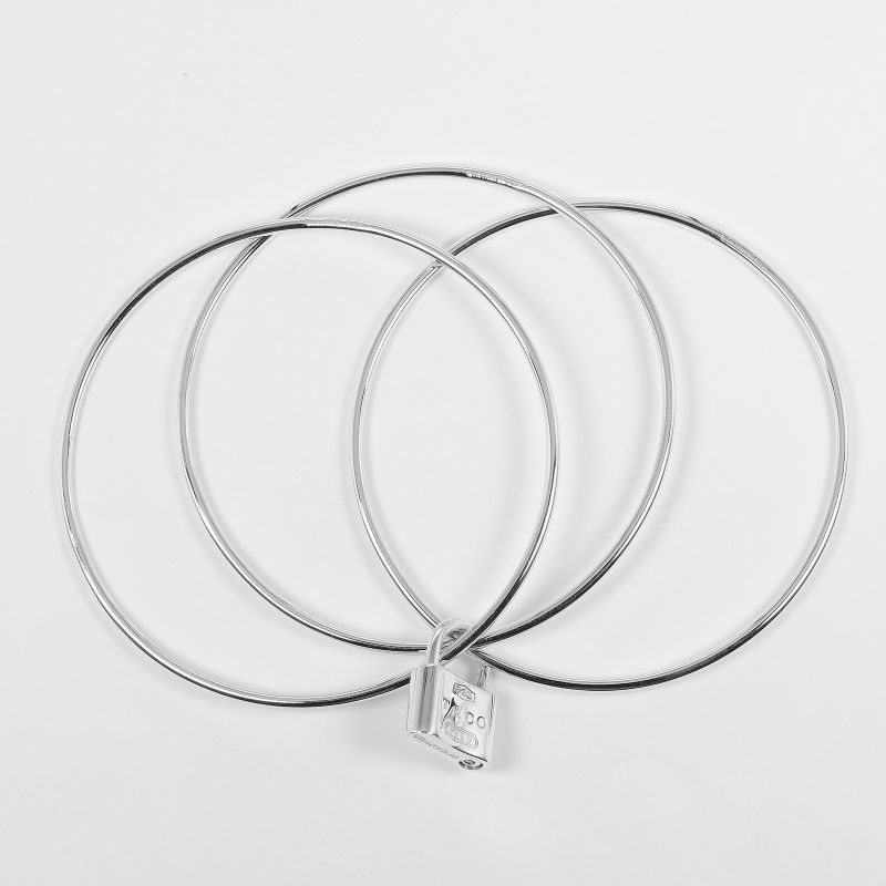 Tiffany & Co 1837 Cadenas Charm 3strand Silver 925 Ladies 26.9g Bangle