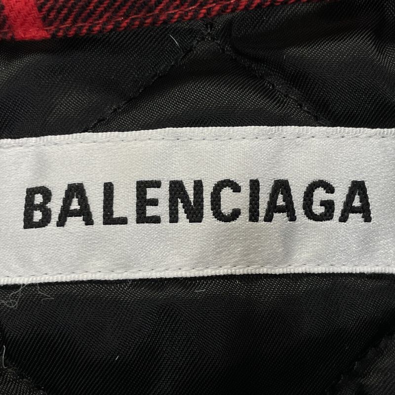 Balenciaga Red Checked Quilted Jacket 34