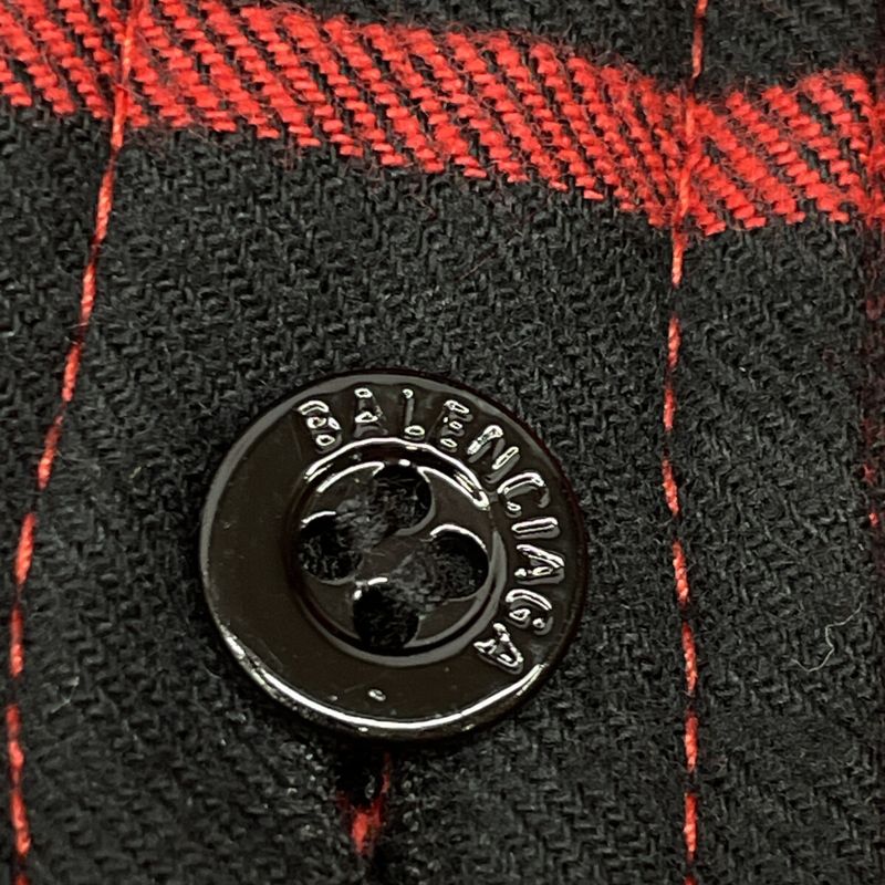 Balenciaga Red Checked Quilted Jacket 34