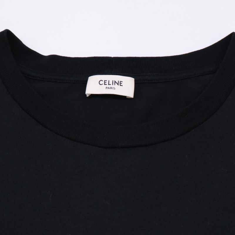 Celine 2x15m671q Black Crack Logo Stone Design T-Shirt S