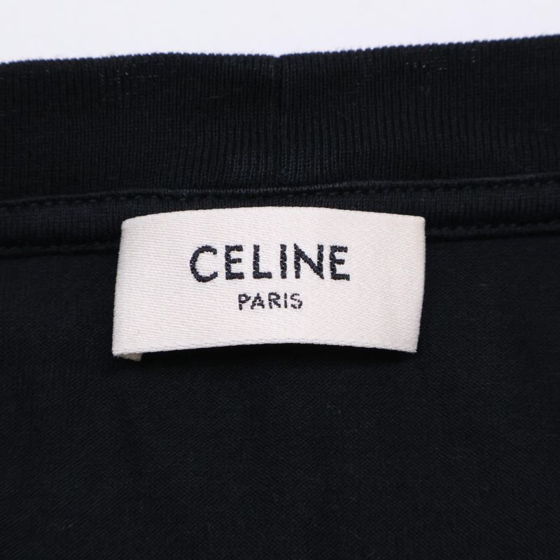 Celine 2x15m671q Black Crack Logo Stone Design T-Shirt S
