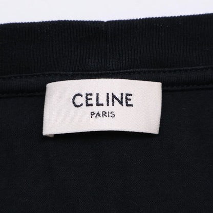 Celine 2x15m671q Black Crack Logo Stone Design T-Shirt S