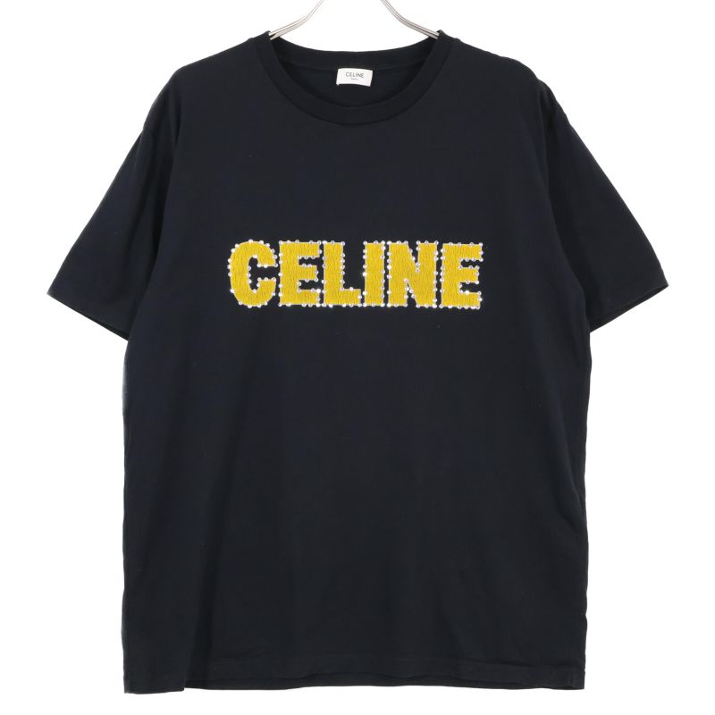 Celine 2x15m671q Black Crack Logo Stone Design T-Shirt S