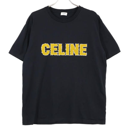 Celine 2x15m671q Black Crack Logo Stone Design T-Shirt S