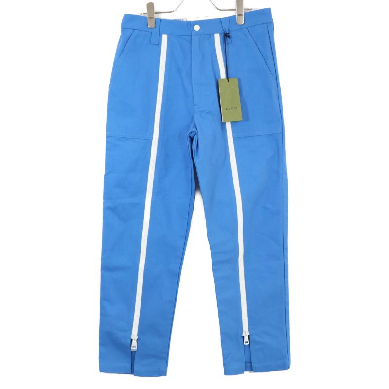 Gucci 696756 Blue Canvas Zip Pants 46