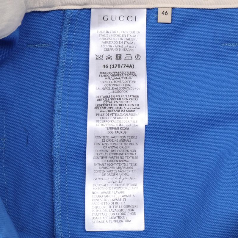 Gucci 696756 Blue Canvas Zip Pants 46