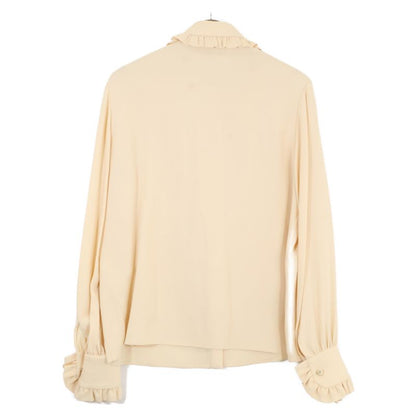 Celine 2b395865c Beige Trionf Buttoned Blouse with Large Bow 40