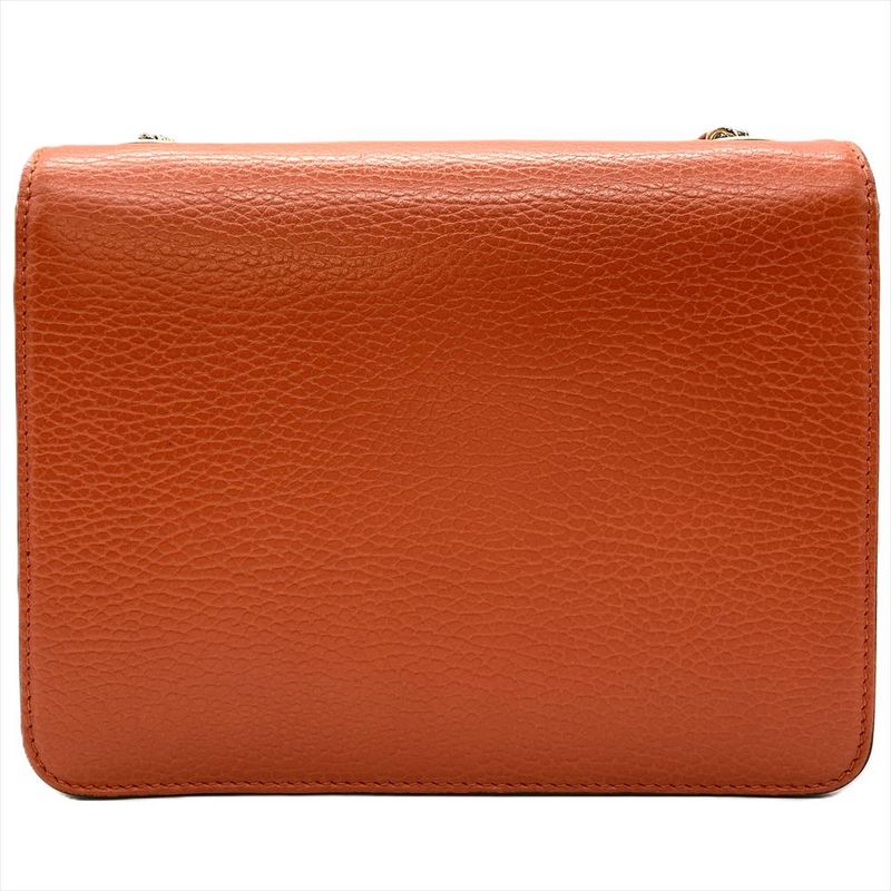 Gucci Interlocking G Shoulder Bag 510304 Orange Gold Hardware Women