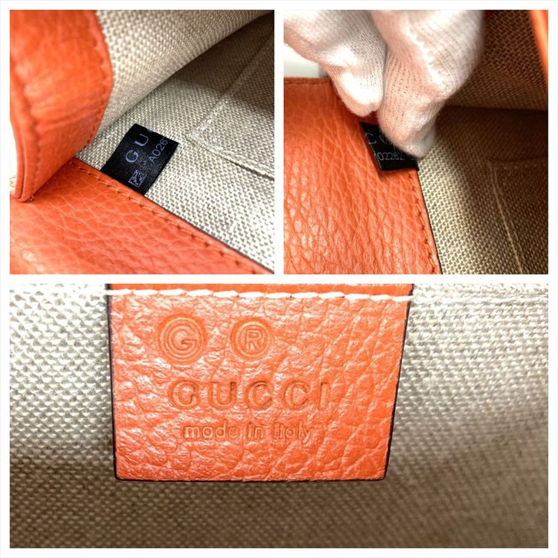 Gucci Interlocking G Shoulder Bag 510304 Orange Gold Hardware Women