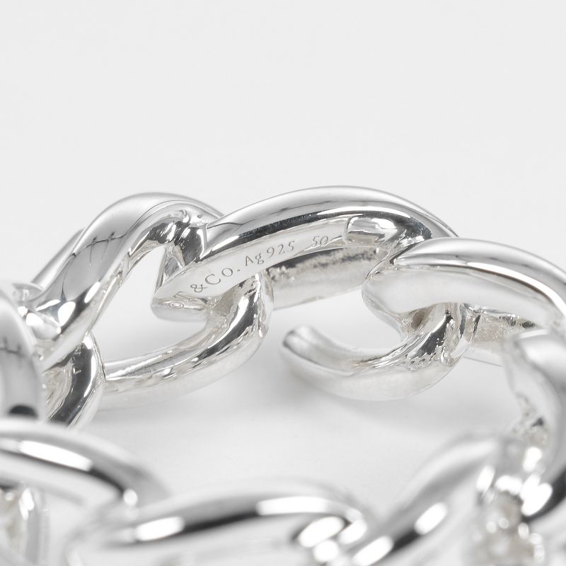 Tiffany & Co Forge Link High Polished Silver 925 10 Unisex 10.7g Ring