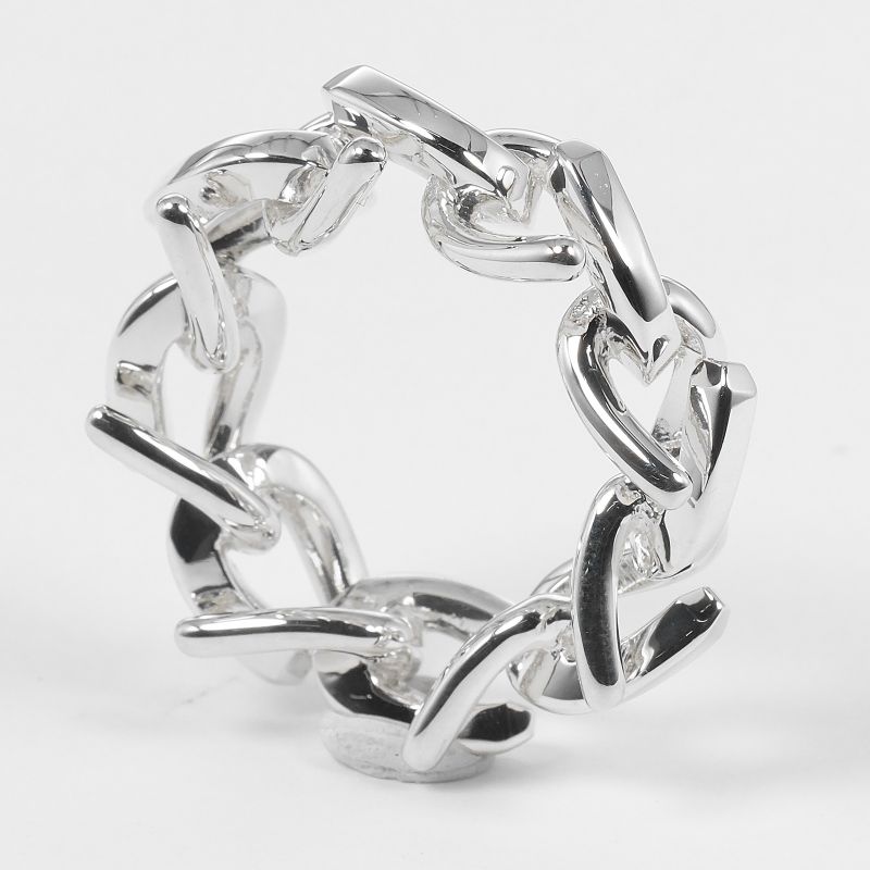 Tiffany & Co Forge Link High Polished Silver 925 10 Unisex 10.7g Ring