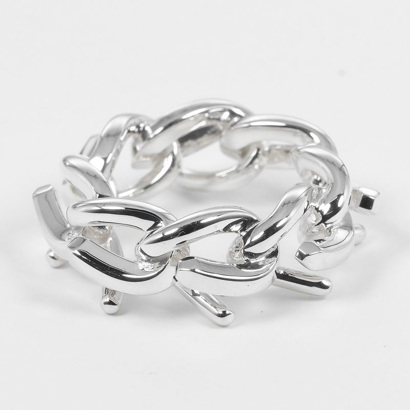 Tiffany & Co Forge Link High Polished Silver 925 10 Unisex 10.7g Ring