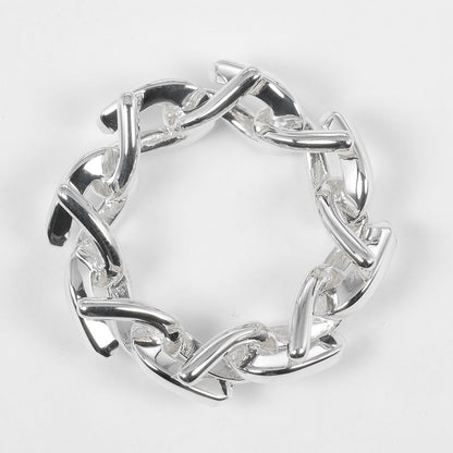 Tiffany & Co Forge Link High Polished Silver 925 10 Unisex 10.7g Ring