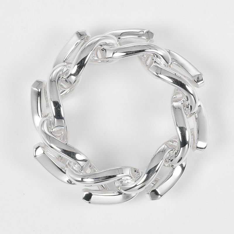 Tiffany & Co Forge Link High Polished Silver 925 10 Unisex 10.7g Ring