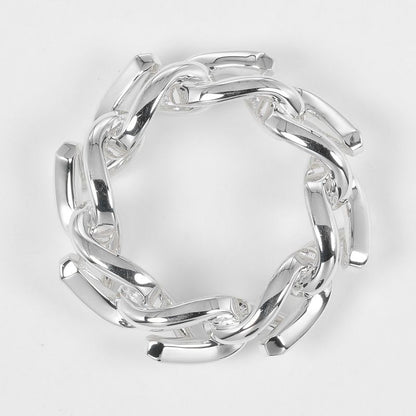 Tiffany & Co Forge Link High Polished Silver 925 10 Unisex 10.7g Ring