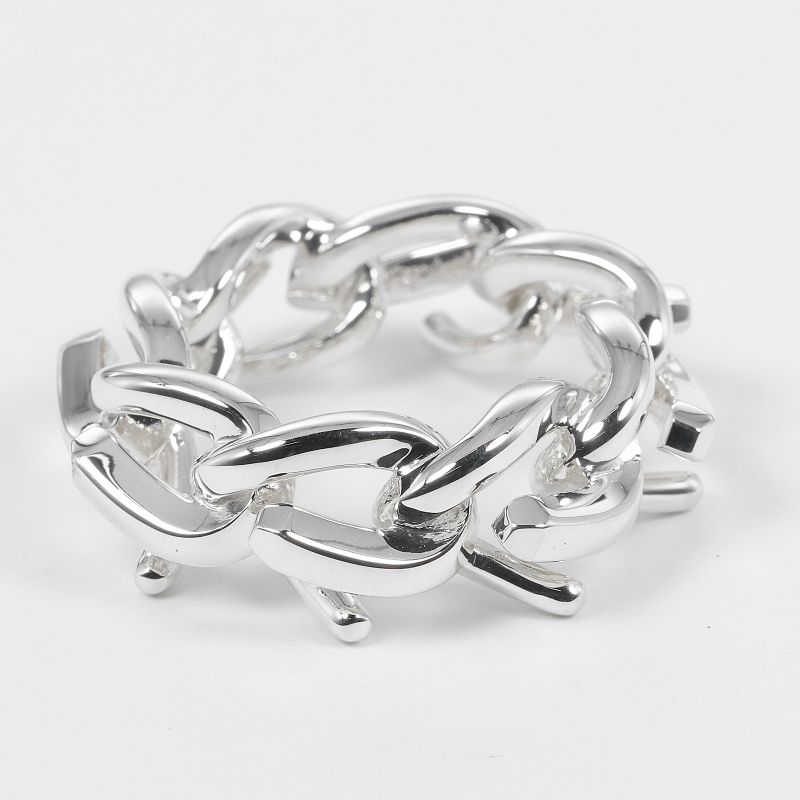 Tiffany & Co Forge Link High Polished Silver 925 10 Unisex 10.7g Ring