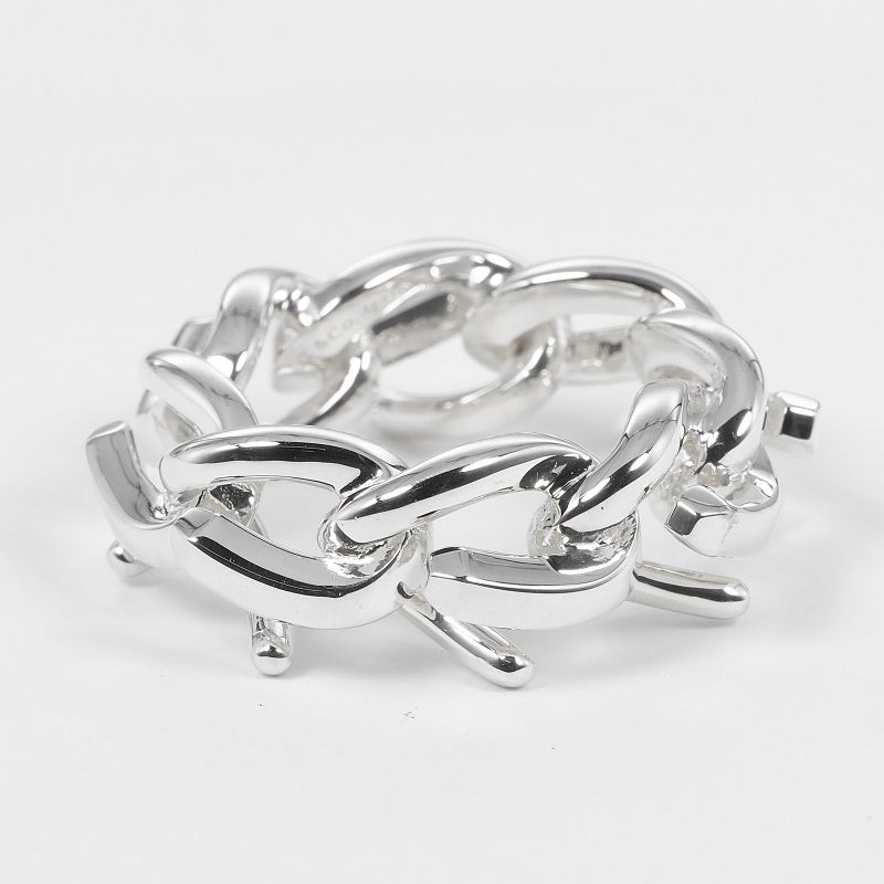 Tiffany & Co Forge Link High Polished Silver 925 10 Unisex 10.7g Ring