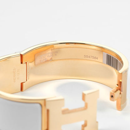 Hermes Click Clack GM Hbangle Gold Plated and Enamel Pink Gold Ladies 66g Bangle